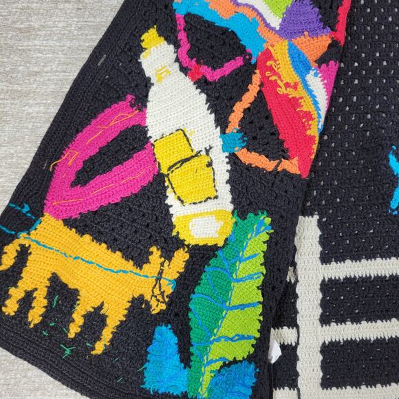 Vintage TLC by Lambert Mexican Fiesta Cardigan Sweater Crochet Knit NWT Size M - Picture 8 of 16